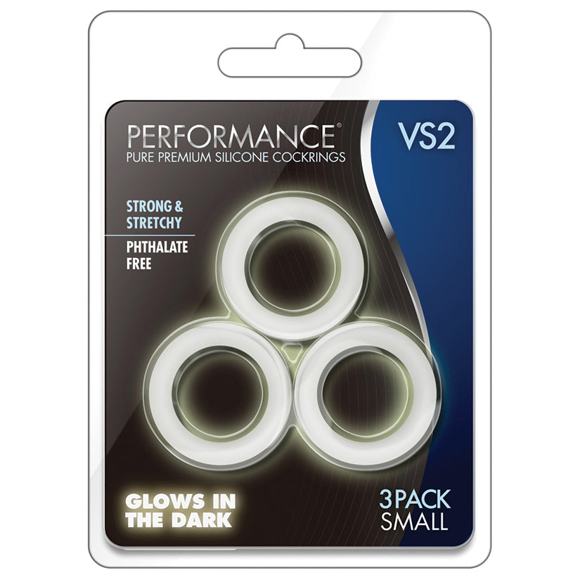 Performance VS2 Pure Premium Cockrings Small - Glow in the Dark