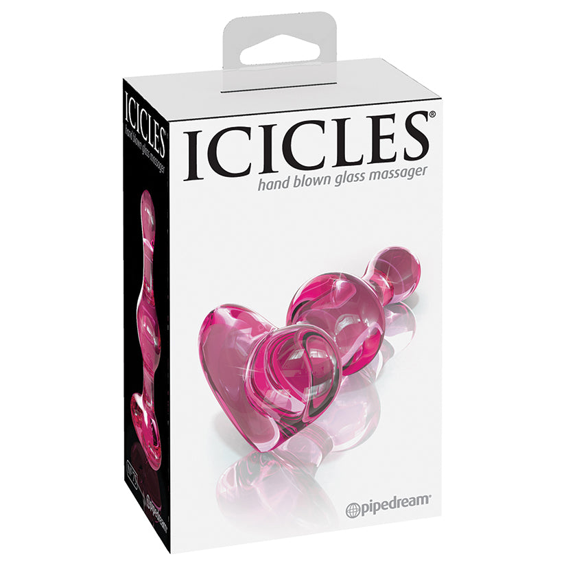 Icicles Heart Shaped Glass Anal Plug