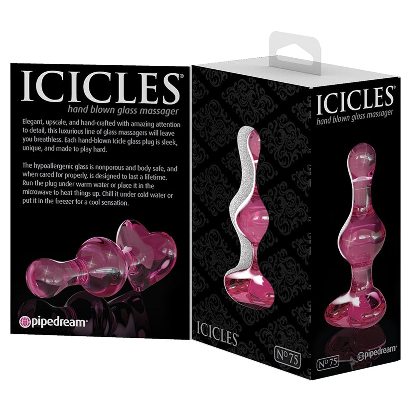 Icicles Heart Shaped Glass Anal Plug