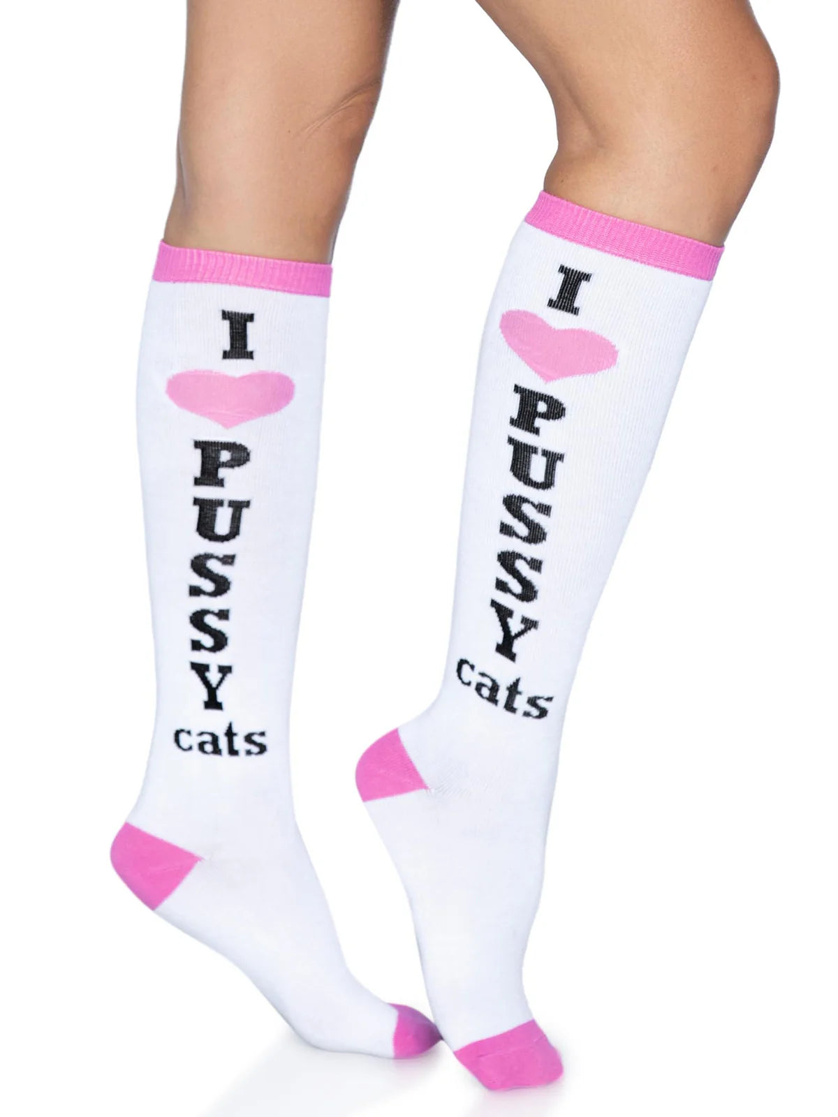 Leg Avenue I Heart Pussy Cats Knee High Socks