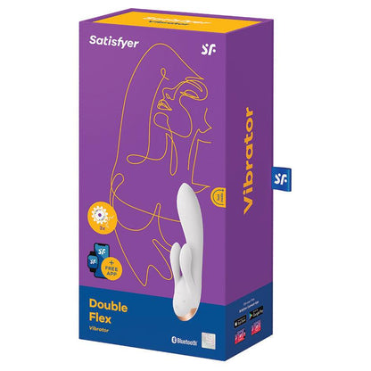 Satisfyer Double Flex Rabbit Vibrator - White - PP Shipping ;)