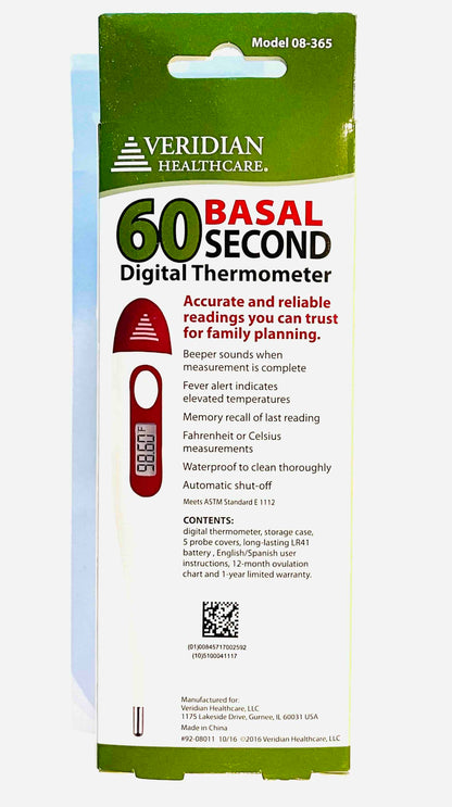 Veridian 60 Second Basal Thermometer