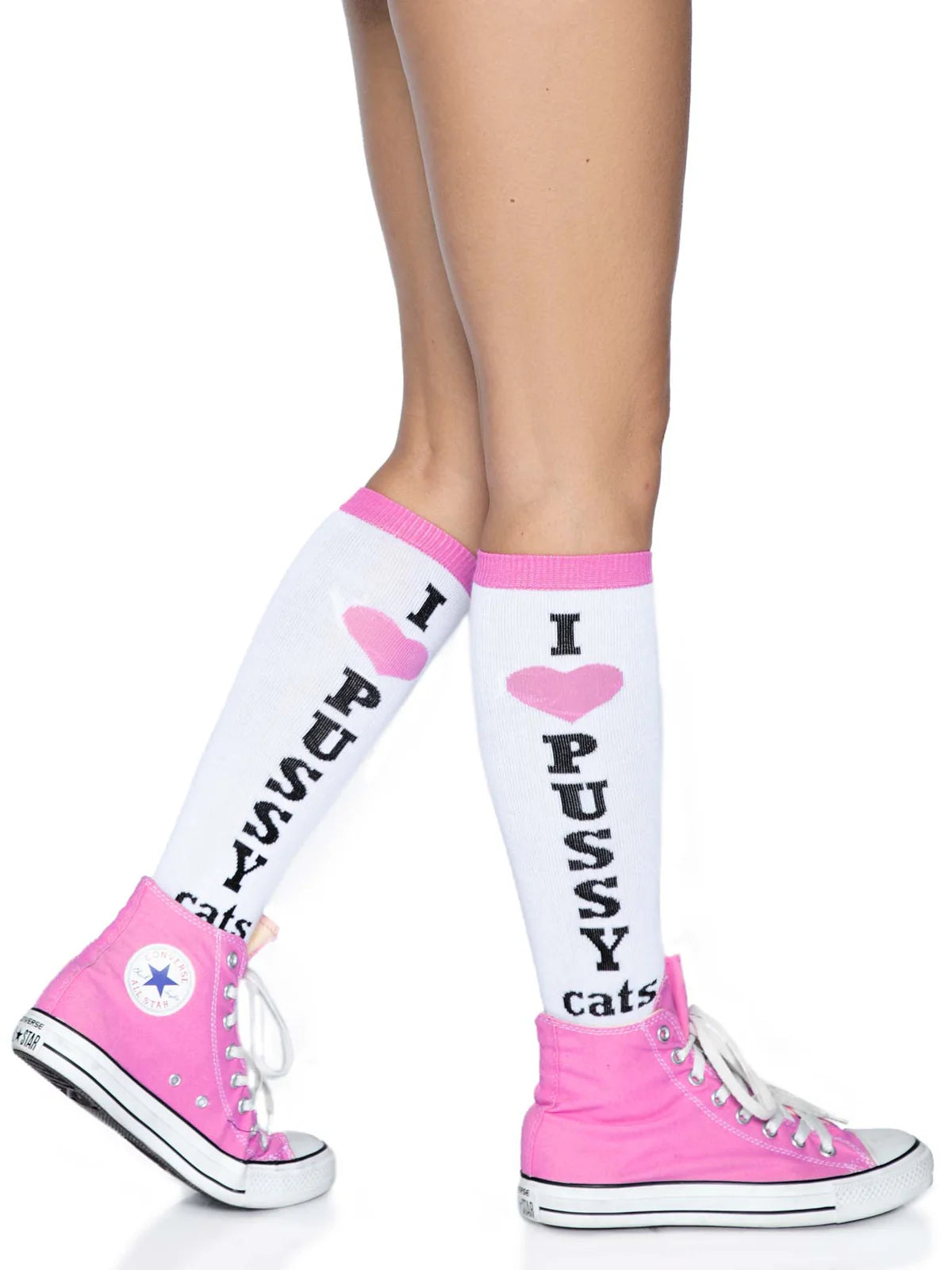 Leg Avenue I Heart Pussy Cats Knee High Socks