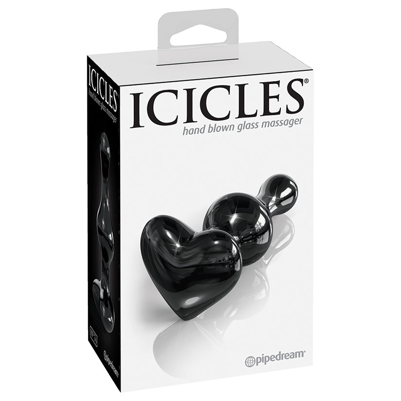 Icicles Heart Shaped Glass Anal Plug