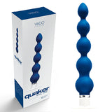 VeDO Quaker Anal Vibe, Vibrating Anal Beads in Midnight Blue,  Men, Women and Non-Binary people love this easy to use, one battery.  Available at joyboxx.com 