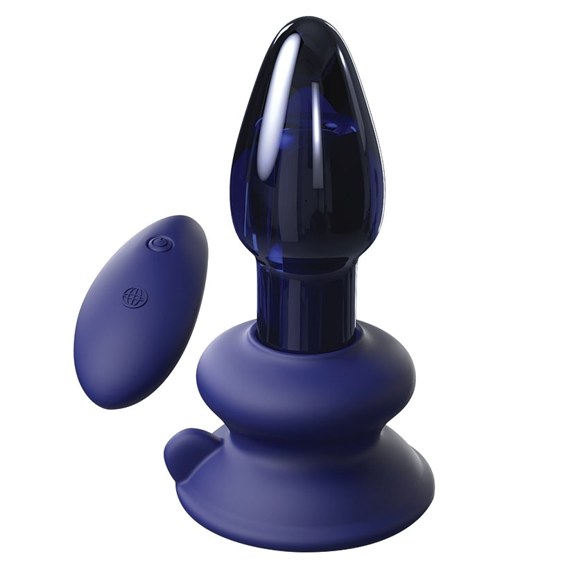 Icicles No.85 Vibrating Glass Plug with Remote Control - Blue - PP Shipping ;)